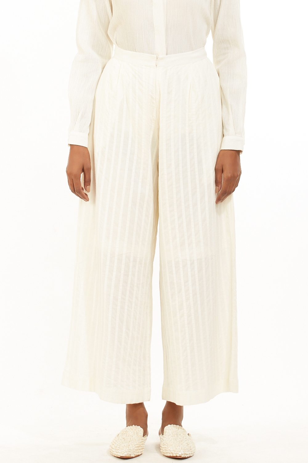 ABRAHAM AND THAKORE | Pleated Cotton Pants