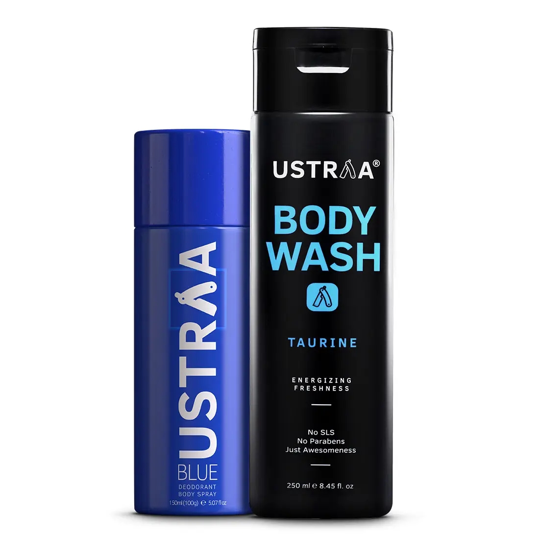 Ustraa Blue Deodorant 150ml & Body Wash Taurine 200g