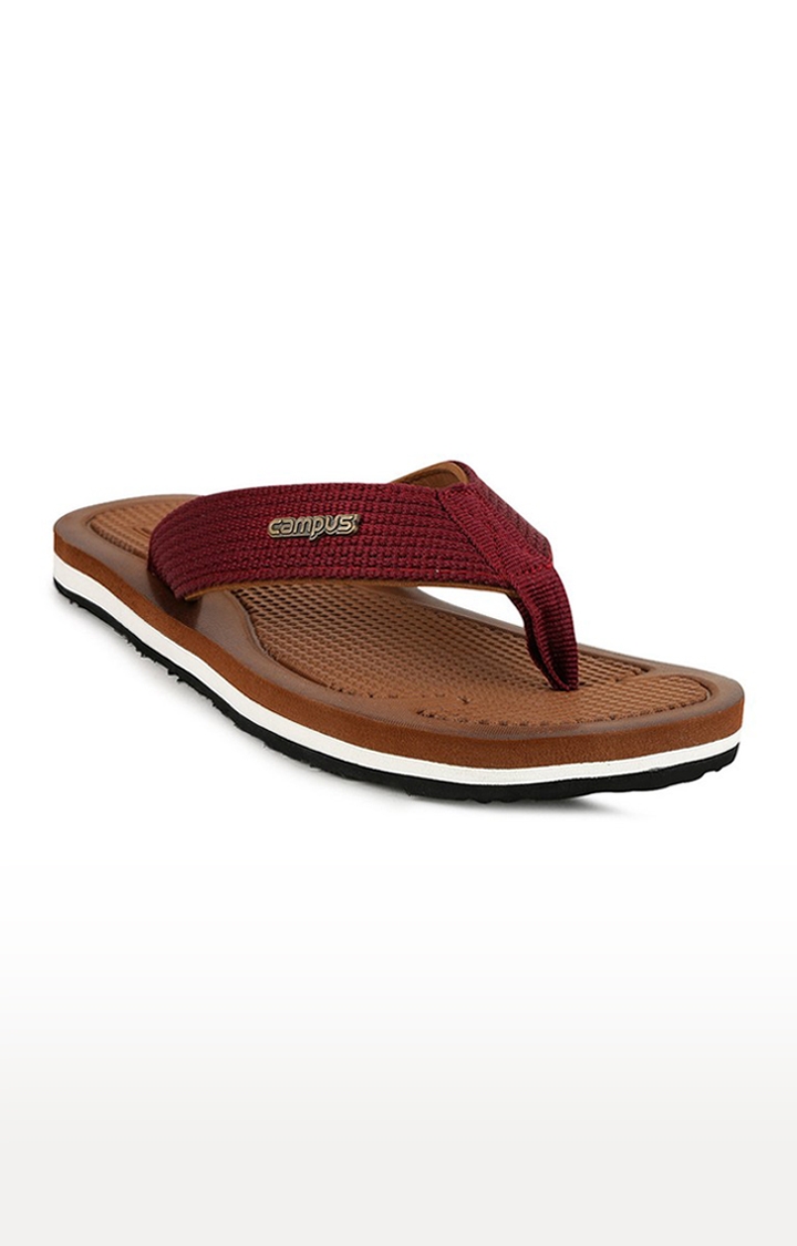 Men's Brown Synthetic Slippers