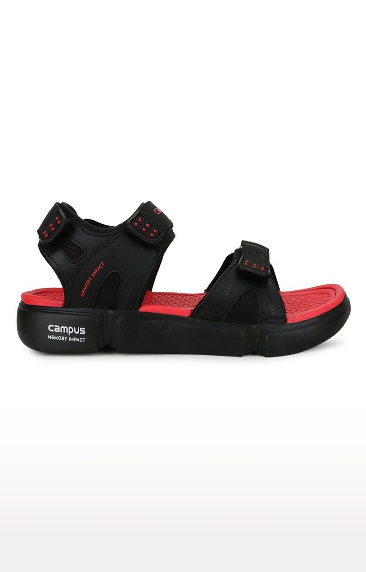 Campus Shoes | Black And Red Sandals
