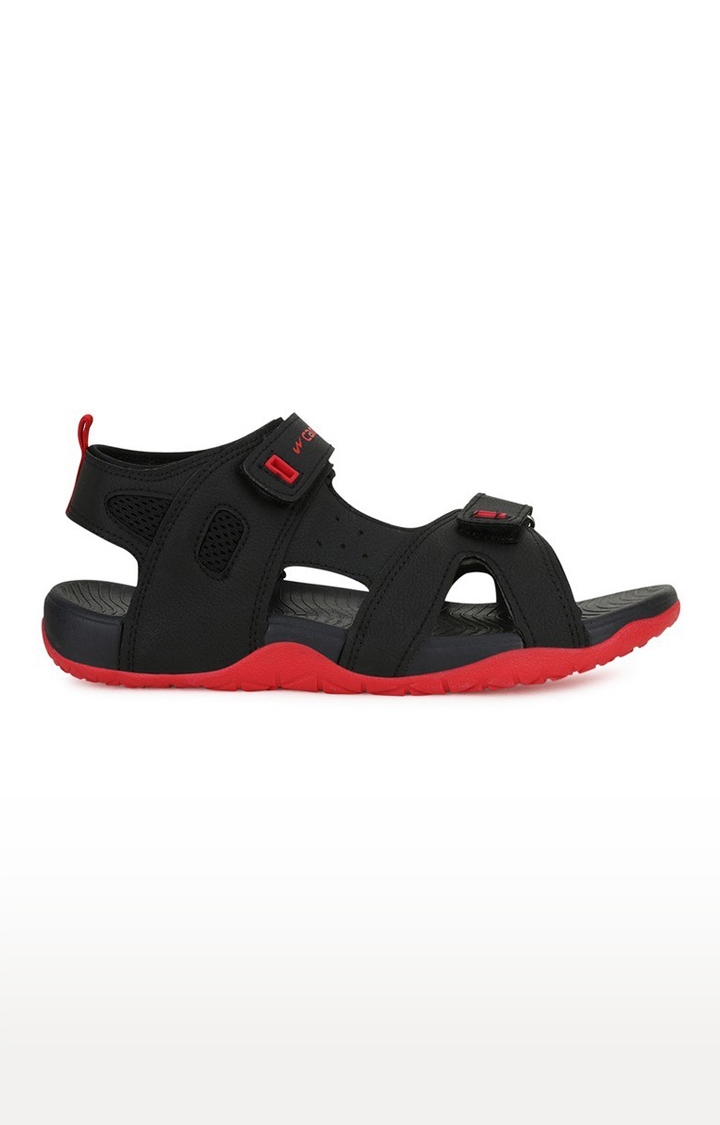 Campus Shoes | Black And Red Floaters