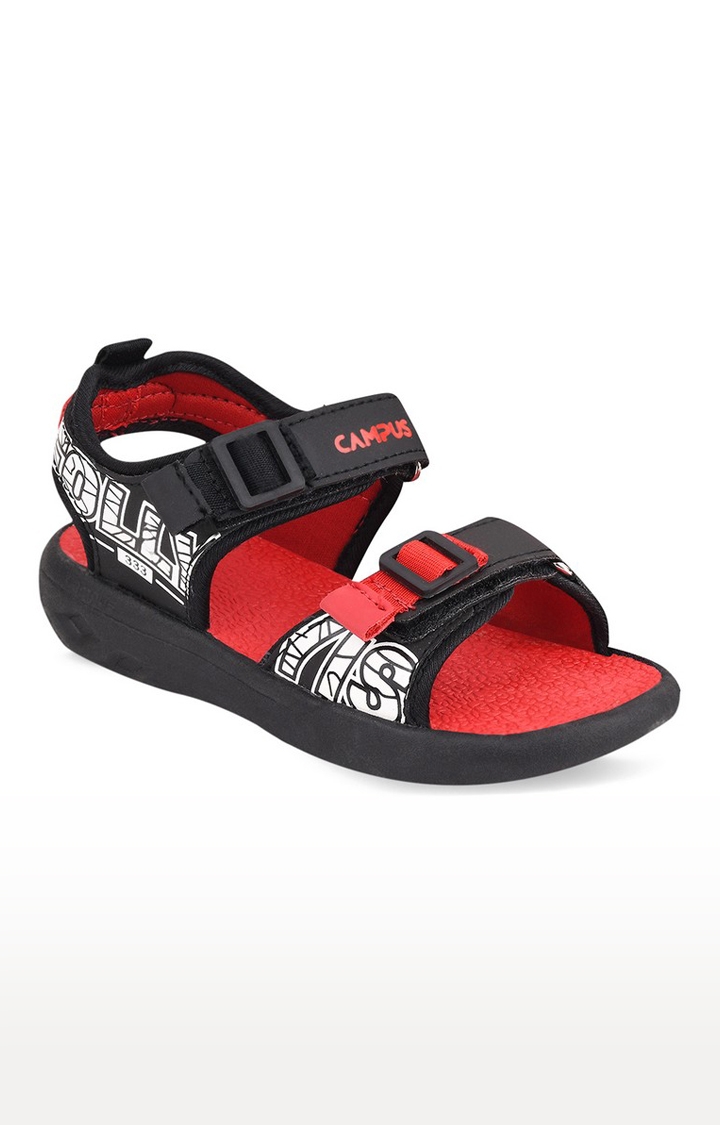 Campus Shoes | Red And Black Sandals