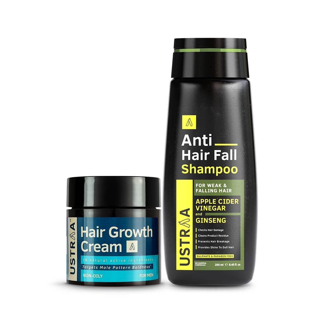 Ustraa Anti Hair Fall Shampoo 250 ml & Hair growth Cream 100 g