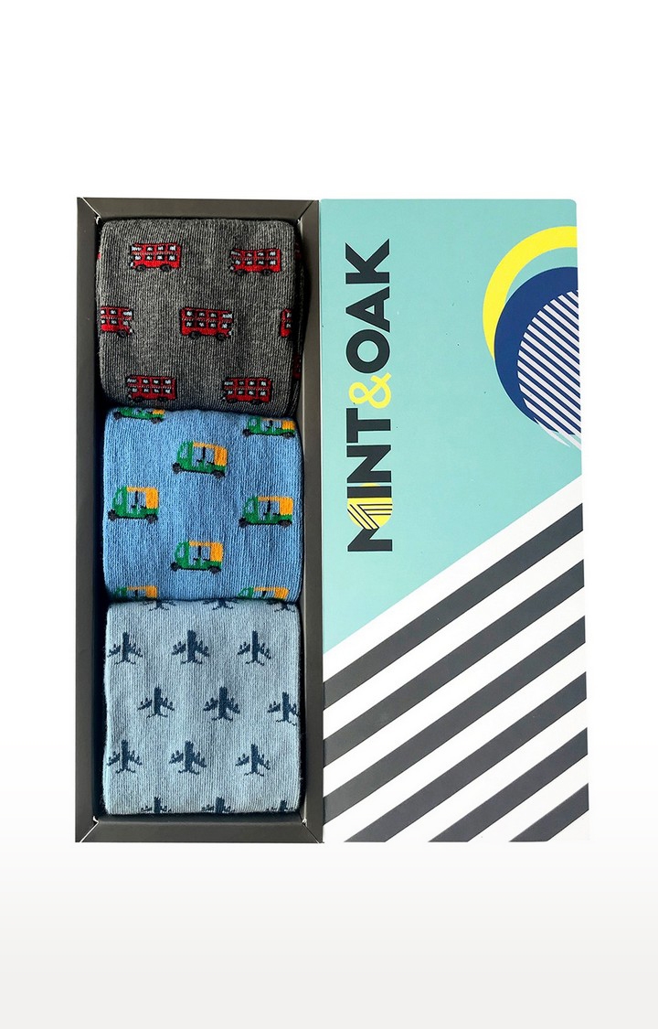 Mint & Oak | Mint & Oak On The Move Calf Length Socks for Men - Pack of 3