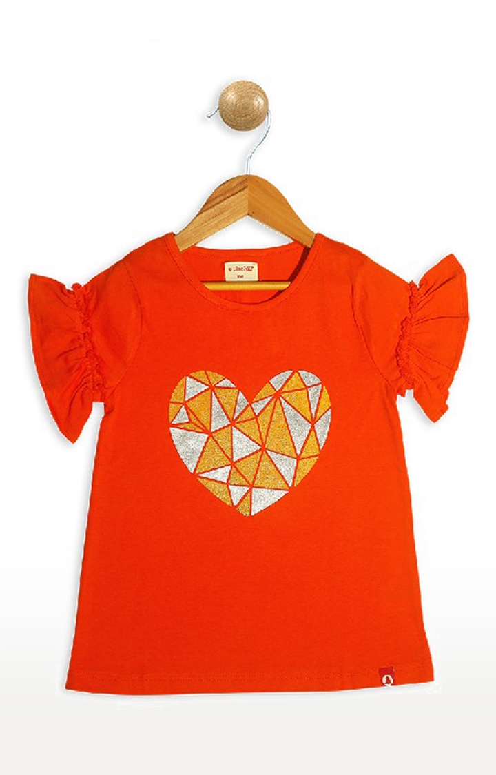 Pinehill Girls Crystal Heart Printed T-Shirt