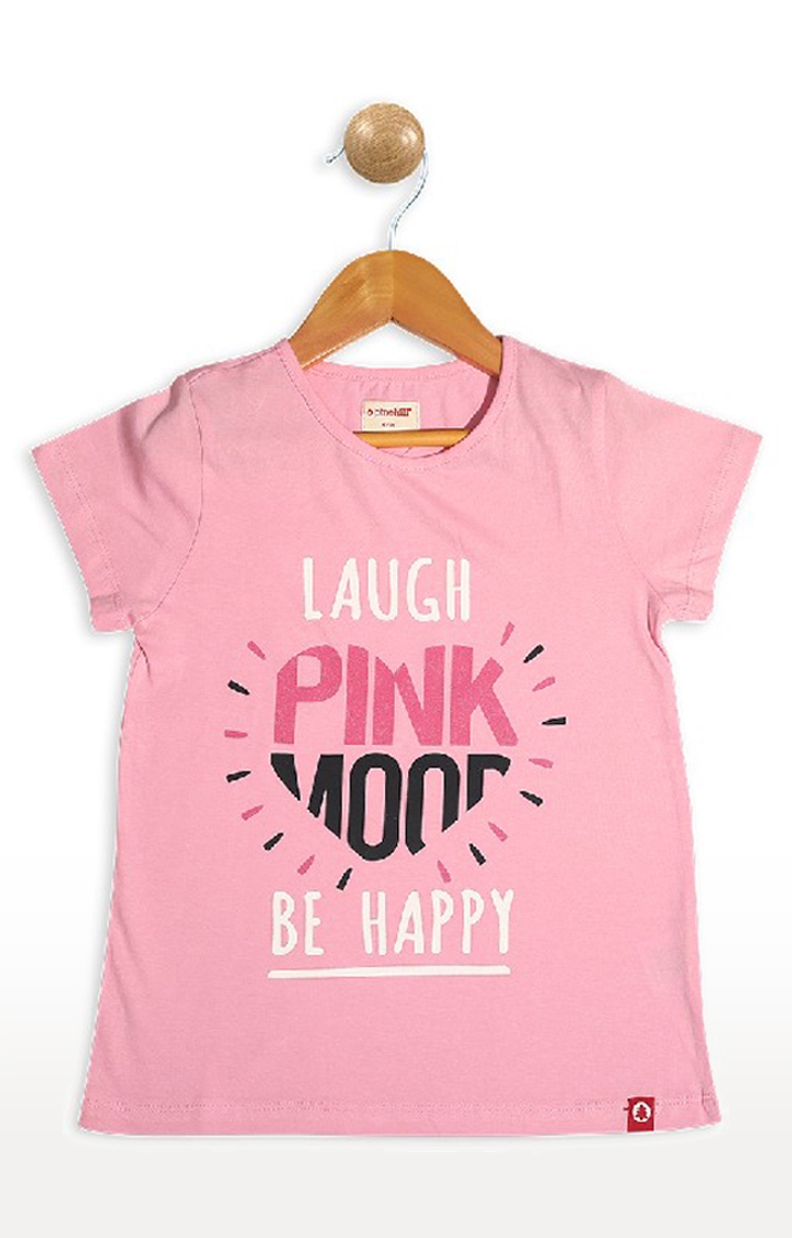 Pinehill | Pinehill Girls Pink Mood Printed T-Shirt