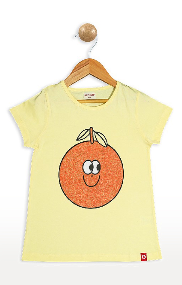 Pinehill | Pinehill Girls Smiley Orange Printed T-Shirt