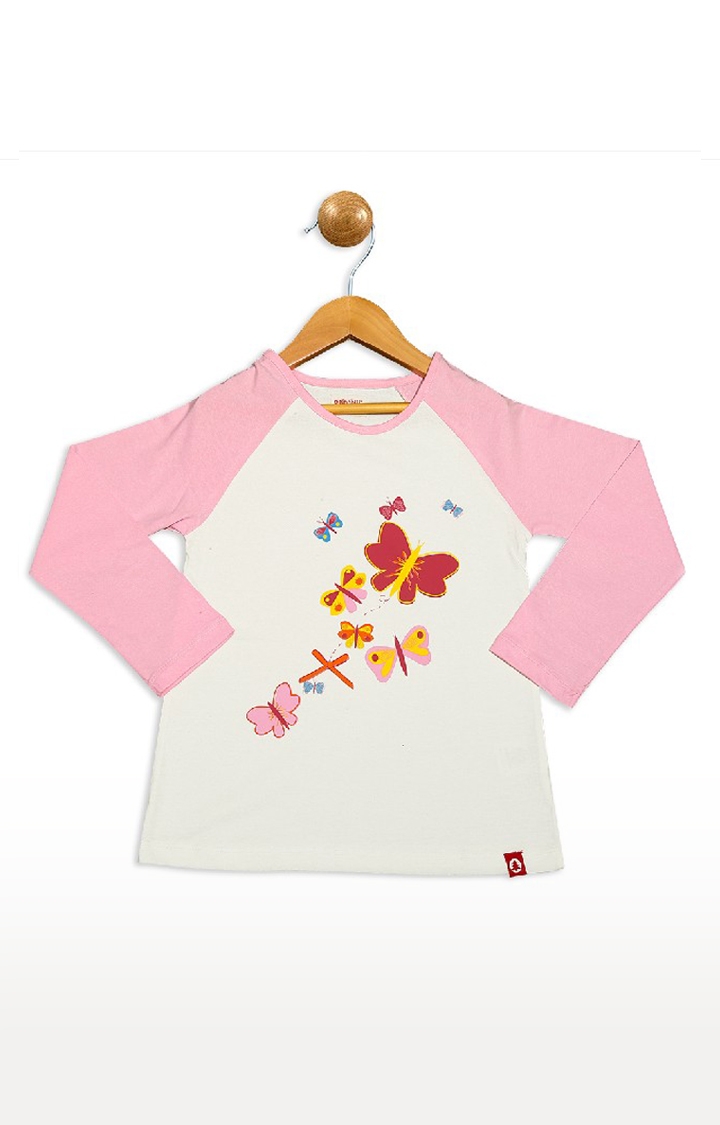 Pinehill | Pinehill Girls Butterfly Raglan Sleeve Printed T-Shirt