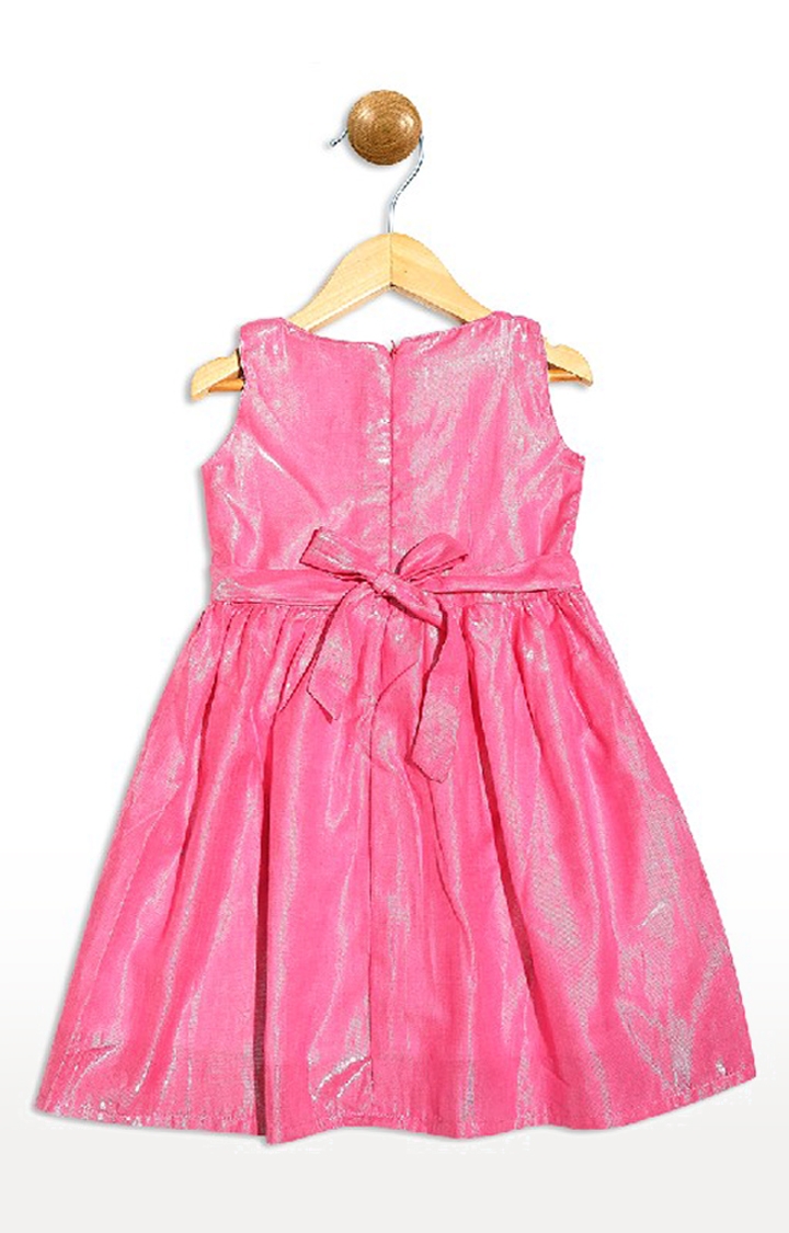 Pinehill Kids Girls Pink Lurex Gowns with Sequins Collar 