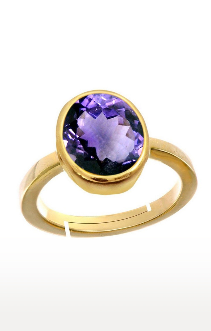 55Carat | Blue Gold Plated Amethyst Rings