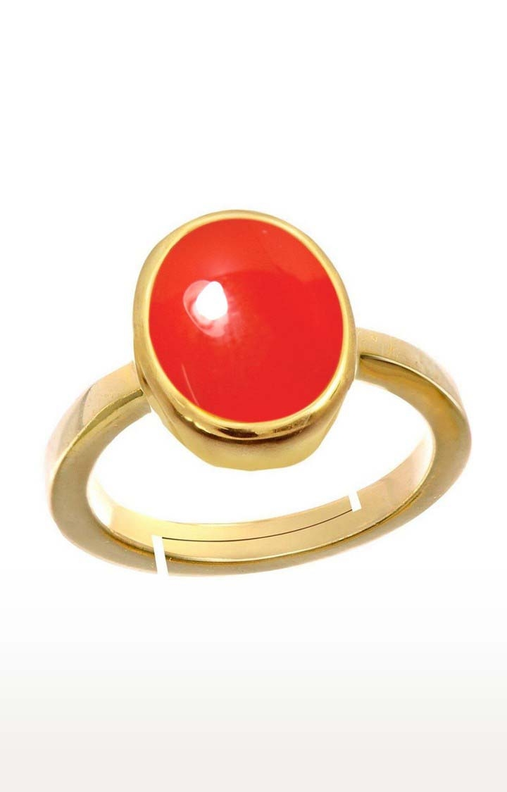 55Carat | Red Gold Plated Carnelian Rings