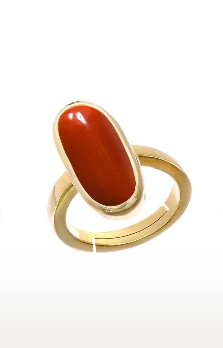 55Carat | Red Gold Plated Coral Rings