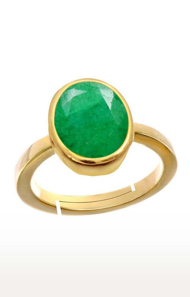 55Carat | Green Gold Plated Emerald Rings