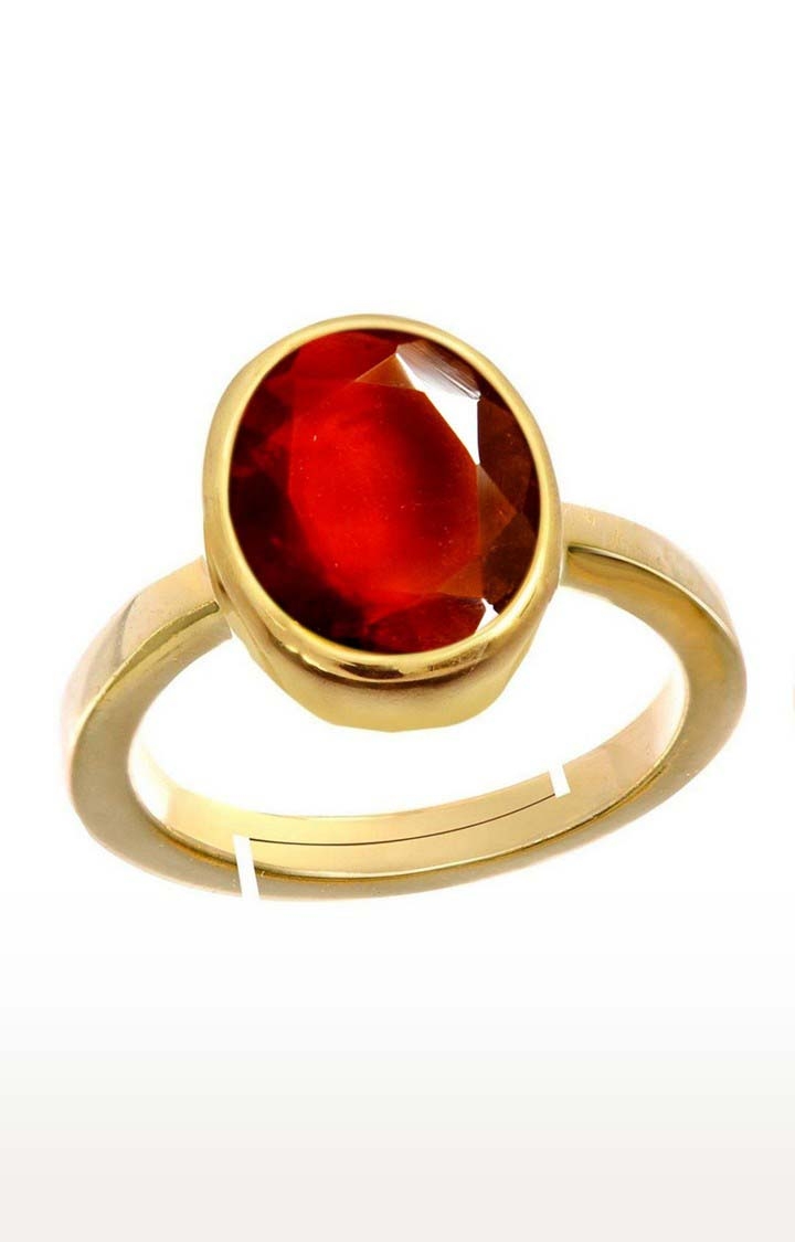55Carat | Red Gold Plated Hessonite Rings