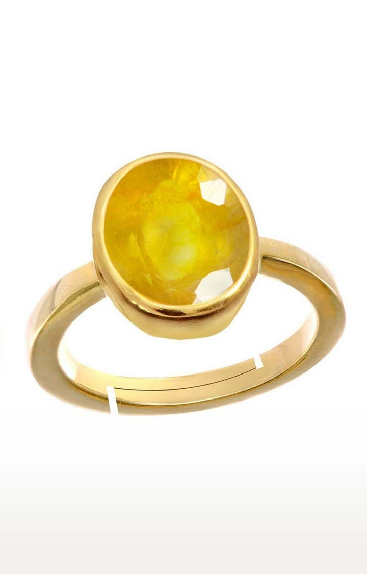 55Carat | Yellow Gold Plated Yellow Sapphire Rings 0