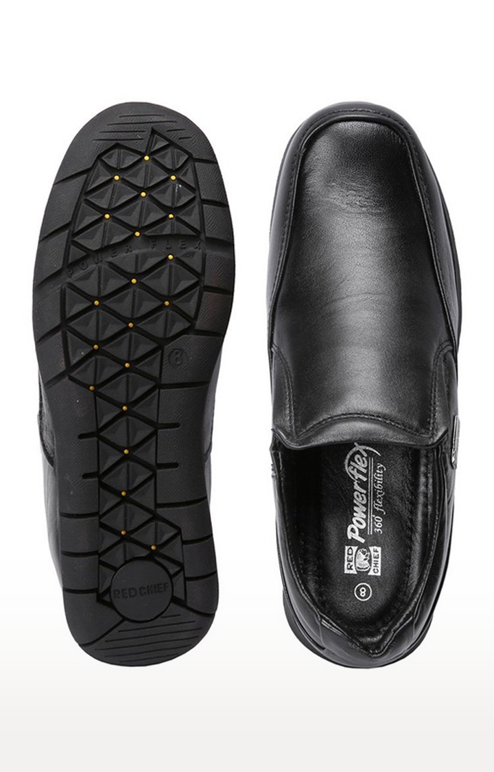 RED CHIEF | Men's Black Leather Formal Slip-ons 4