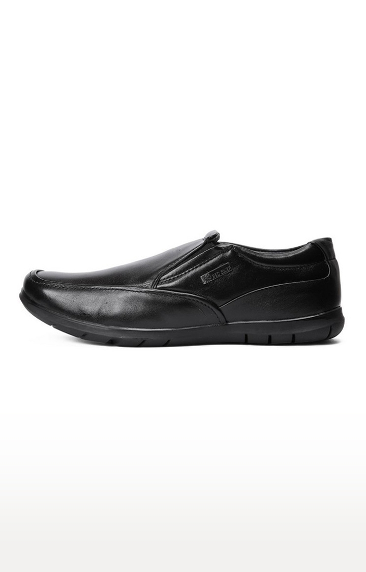 RED CHIEF | Men's Black Leather Formal Slip-ons 2
