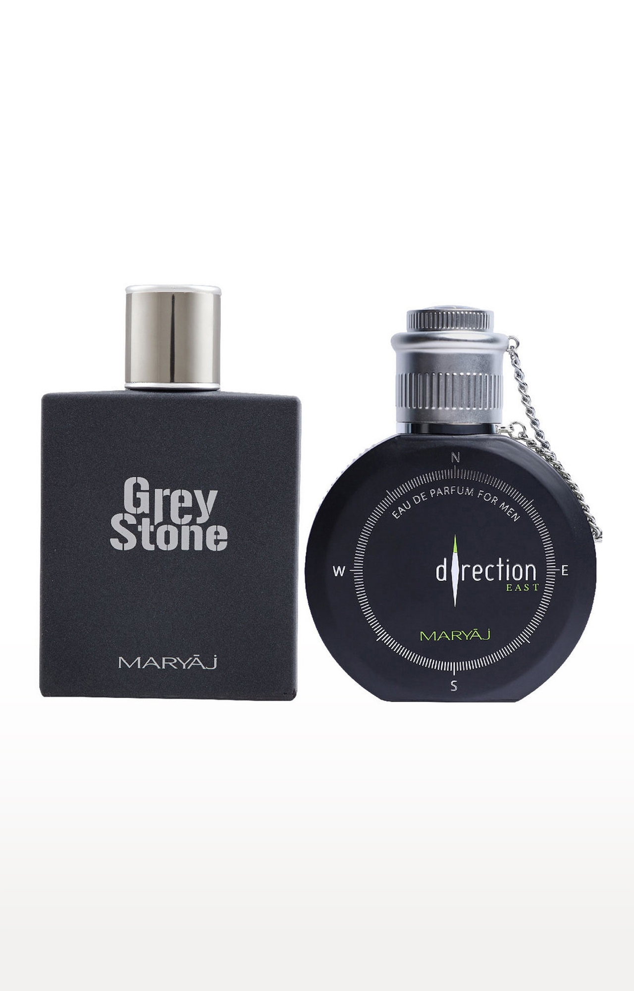 Maryaj | Maryaj Grey Stone Eau De Parfum Perfume 100ml for Men and Maryaj Direction East Eau De Parfum Perfume 100ml for Men
