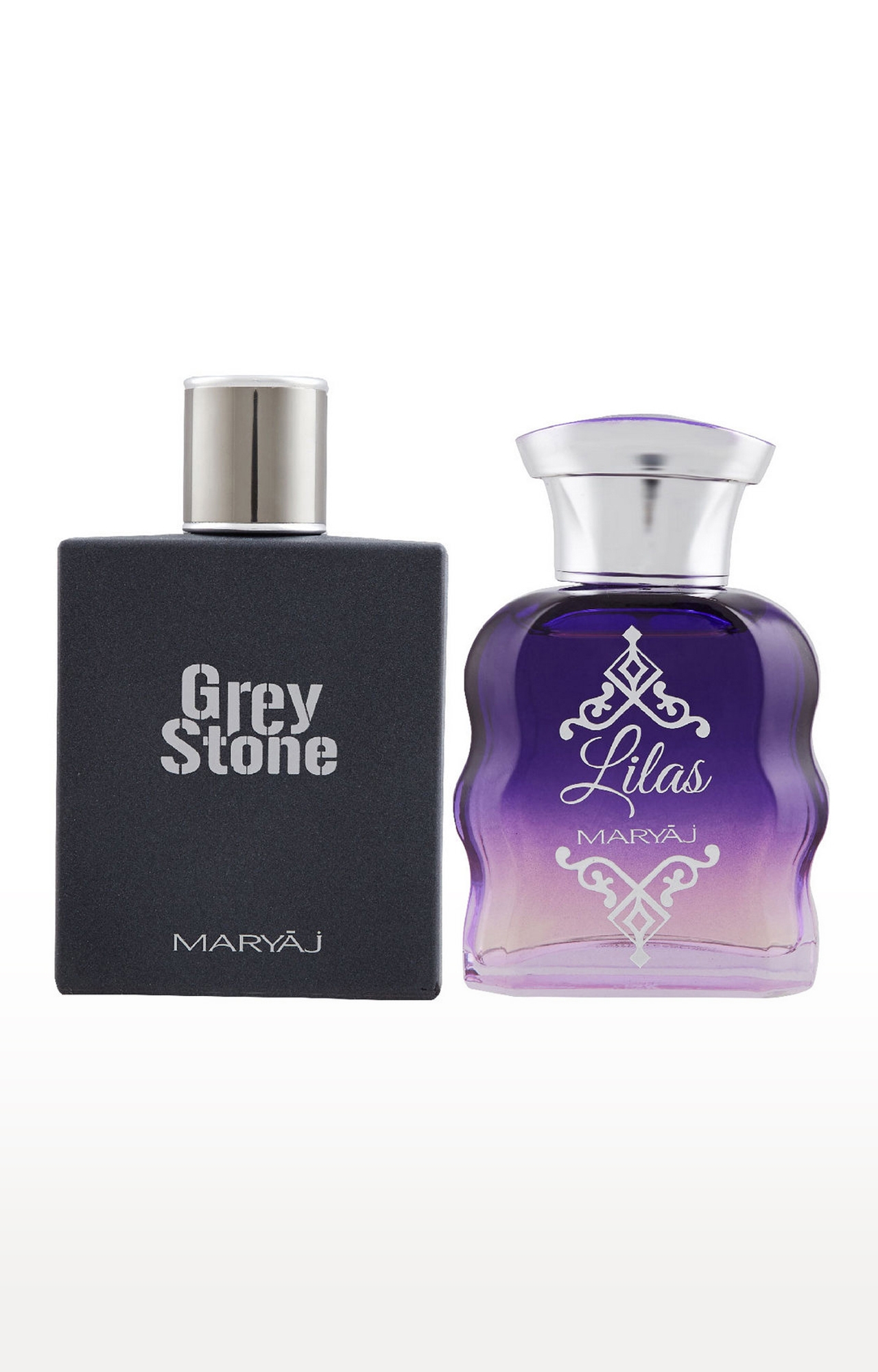 Maryaj | Maryaj Grey Stone Eau De Parfum Perfume 100ml for Men and Maryaj Lilas Eau De Parfum Perfume 100ml for Women