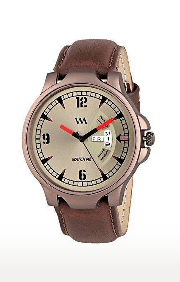Watch Me | Watch Me Analog Brown Watch and Wallet Combo For Men