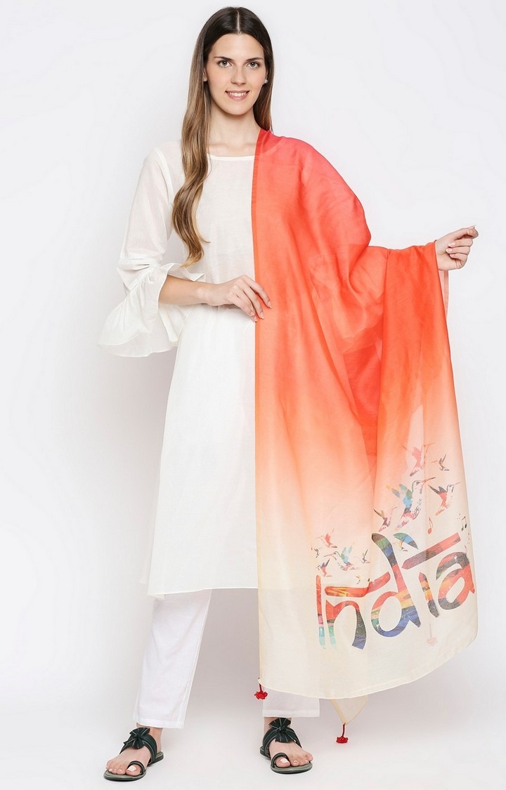 Get Wrapped | Get Wrapped Digital Multi-Coloured Dupatta with Fancy Tassels For Women 1