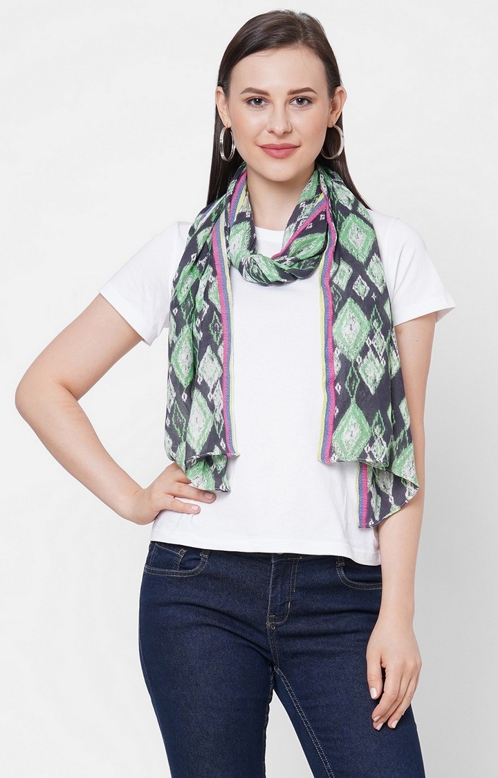 Get Wrapped | Get Wrapped Printed Scarf with Dobby Border for Women