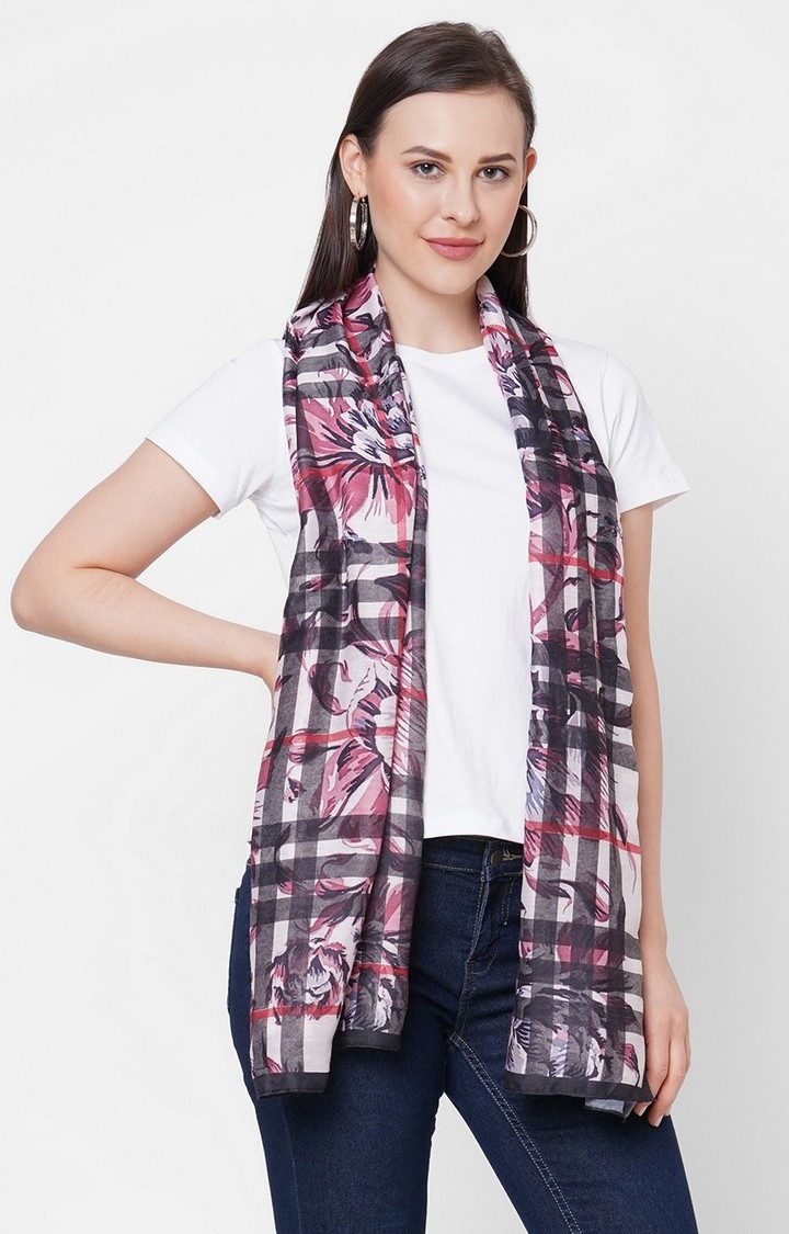 Get Wrapped | Get Wrapped Multi-Coloured Digital Printed Scarf in Soft Wool Feel Fabric for Women