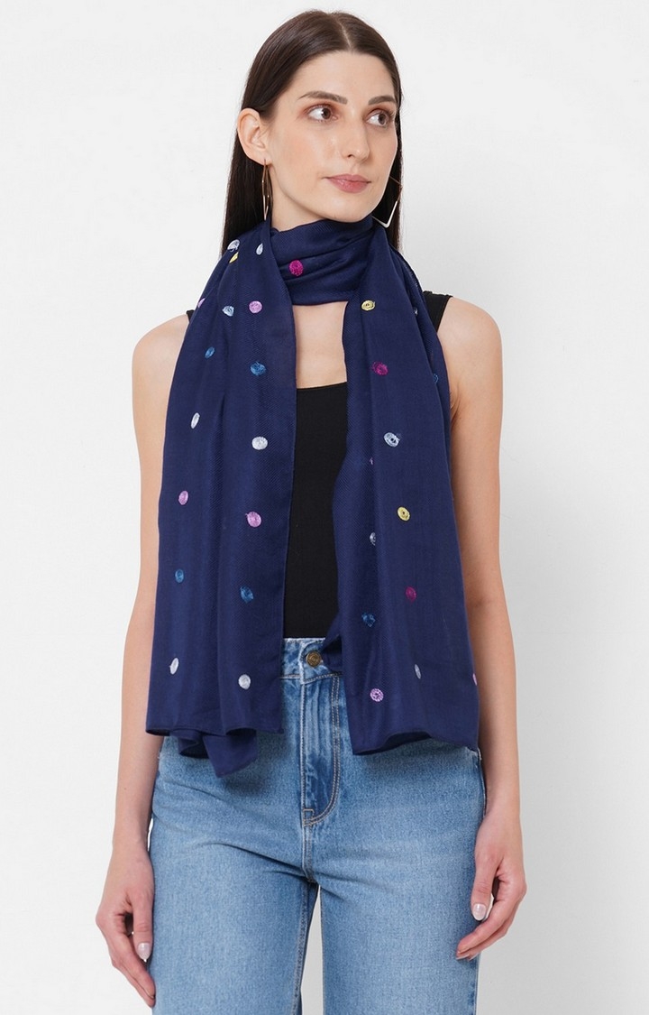 Get Wrapped | Get Wrapped All Over Embroidered Scarf in Wool Finish Fabric for Women