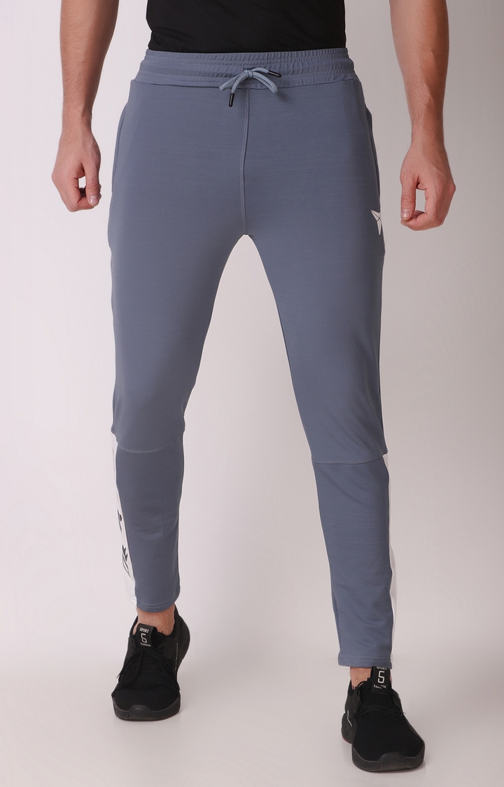 GYMYARD Men's Sports and Active Wear Grey Lycra Trackpant