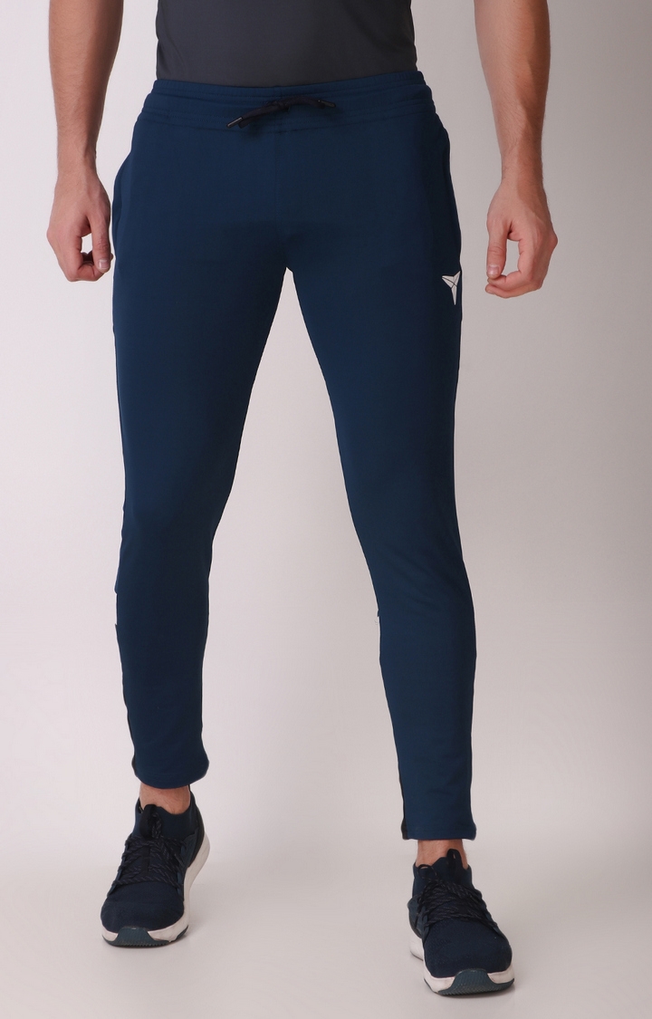 GYMYARD | GYMYARD Men's Active and Sports Wear Slim Fit Airforce Lycra Trackpant with Zipper Pockets