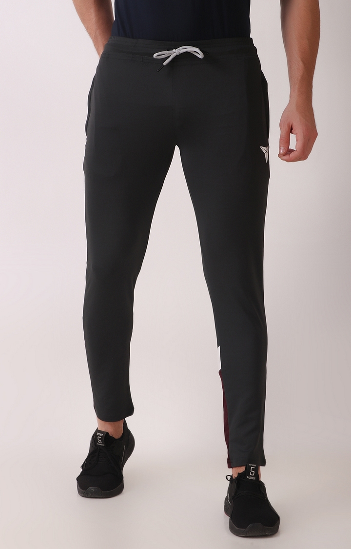GYMYARD | GYMYARD Men's Active and Sports Wear Slim Fit Grey Lycra Trackpant with Zipper Pockets