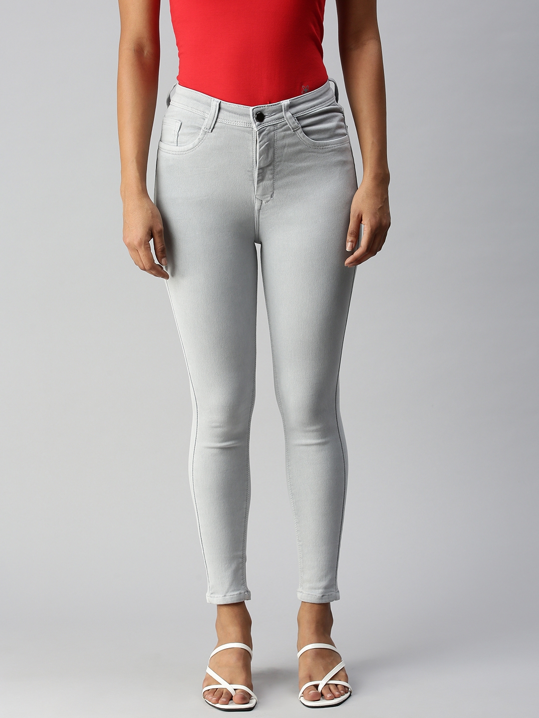 Showoff | Showoff Women's Super Skinny Fit Clean Look Grey Jeans