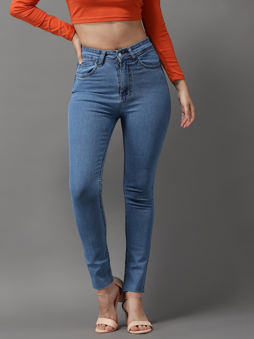 Showoff | SHOWOFF Women's Clean Look Blue Skinny Fit Jeans
