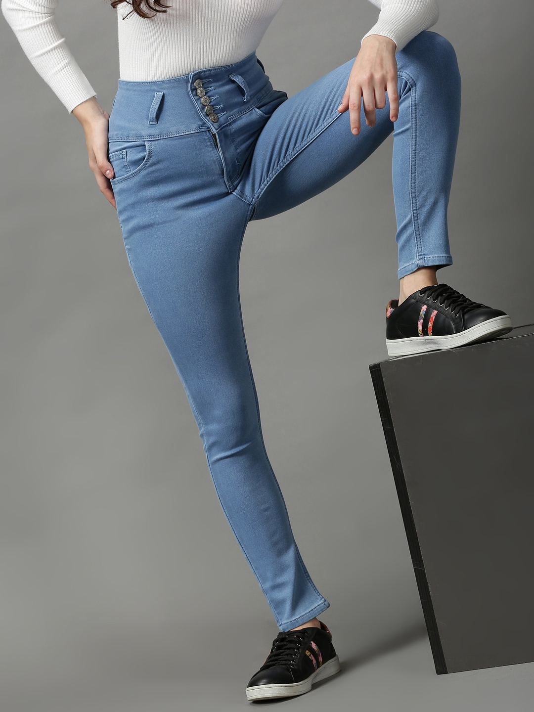 Showoff | SHOWOFF Women's Clean Look Skinny Fit Blue Denim Jeans