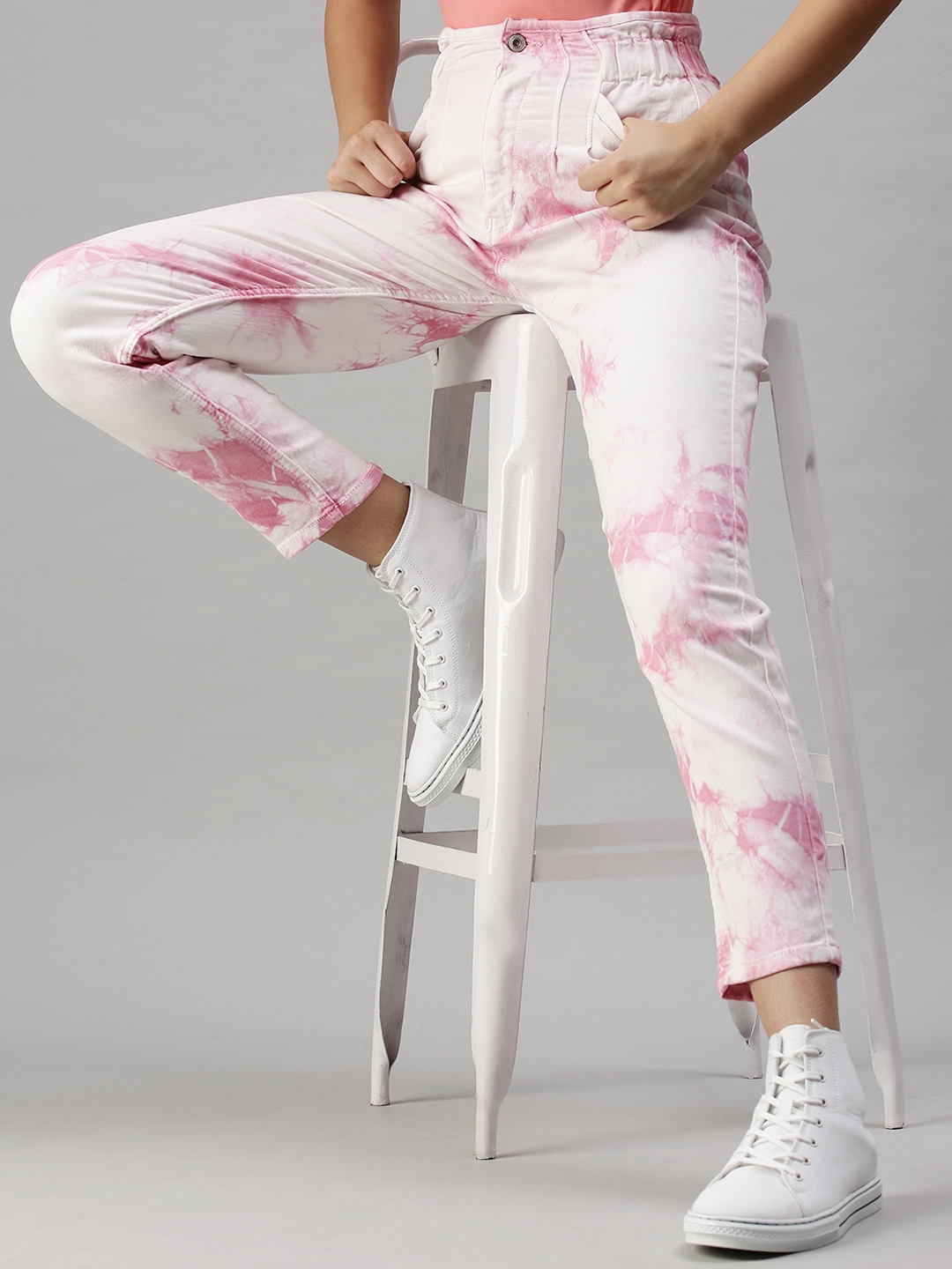 Showoff | Showoff Women's Casual Mom Fit High-Rise Pink Jeans