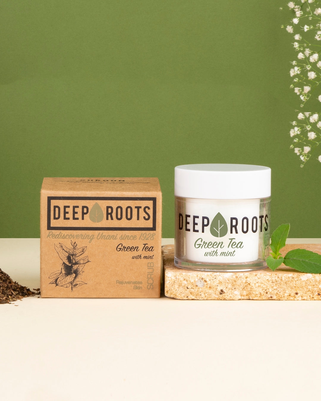 Deep Roots | DEEP ROOTS Green Tea Face Scrub| Removes Blackheads & Whiteheads 50ML