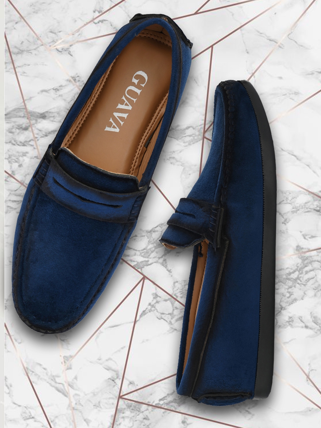 Guava | Guava Charming Velvet Casual Loafer Shoes - Blue