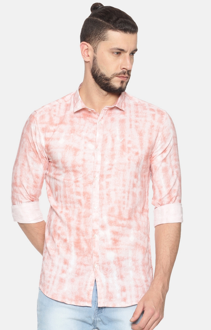 Showoff | Showoff Mens Cotton Casual Pink Printed Shirt