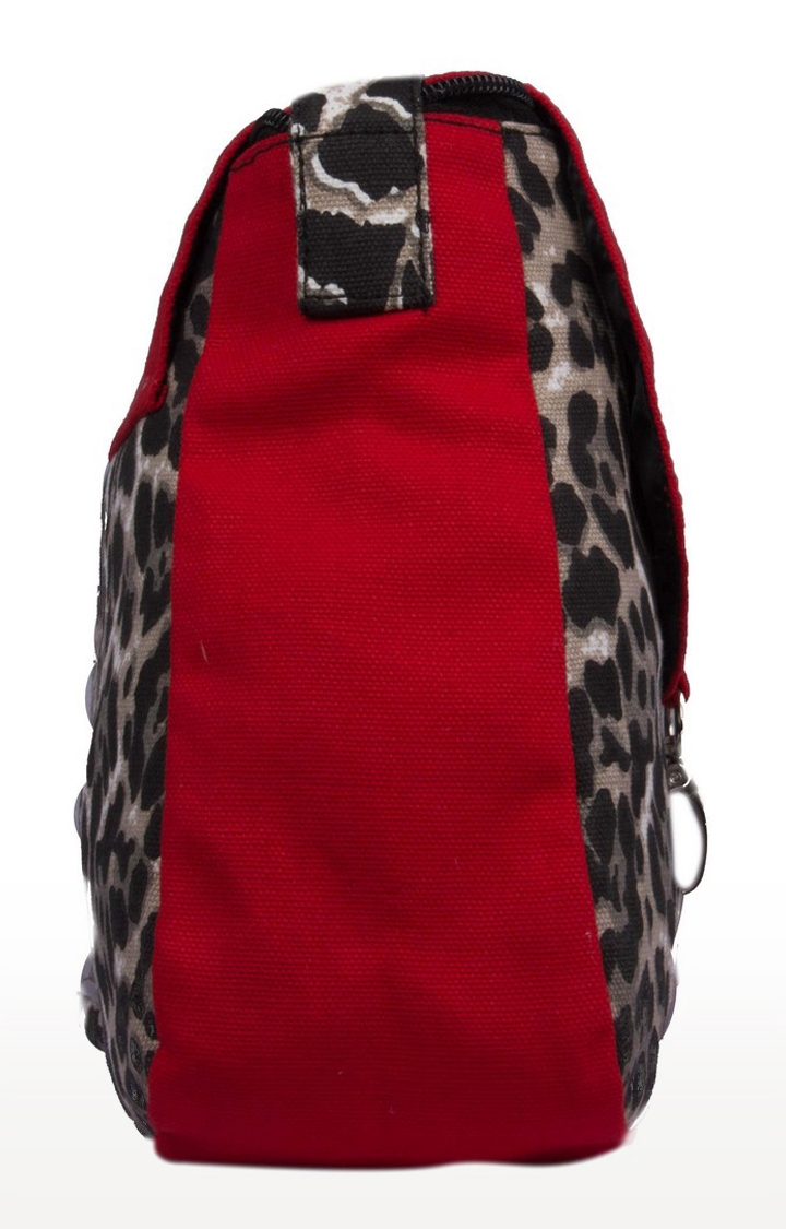 Vivinkaa Red Tiger Canvas Printed Sling Bags