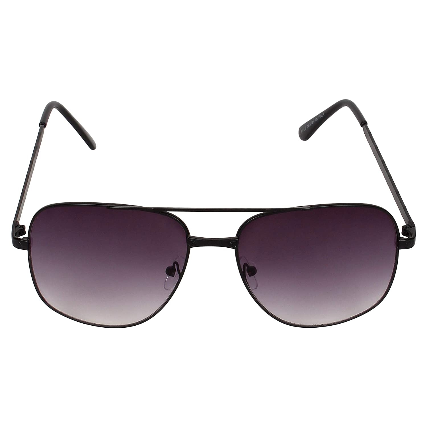 CREATURE | CREATURE Black Aviator UV Protected Unisex Sunglasses (Lens-Black|Frame-Silver)