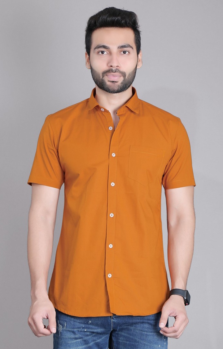 Brown Solid Casual Shirt