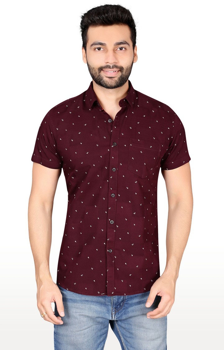 5th Anfold | Red Printed Casual Shirt