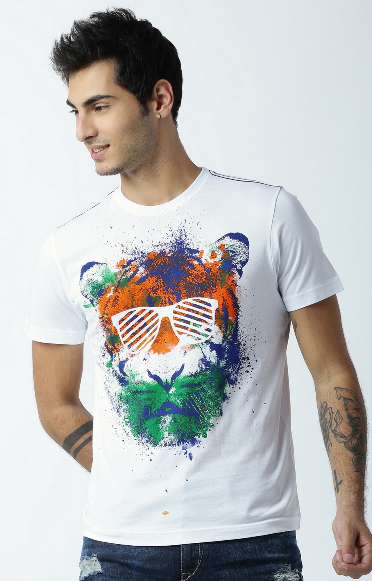 Tiger Basking In The Freedom White T-Shirt 
