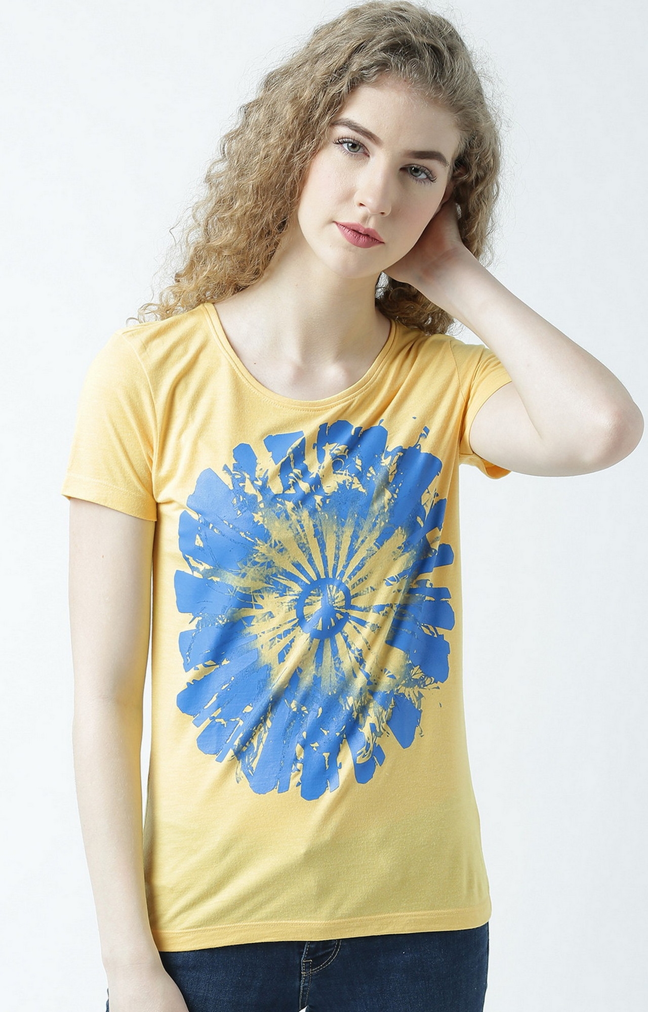 HUETRAP | Yellow Jazzy Peace Design T Shirt