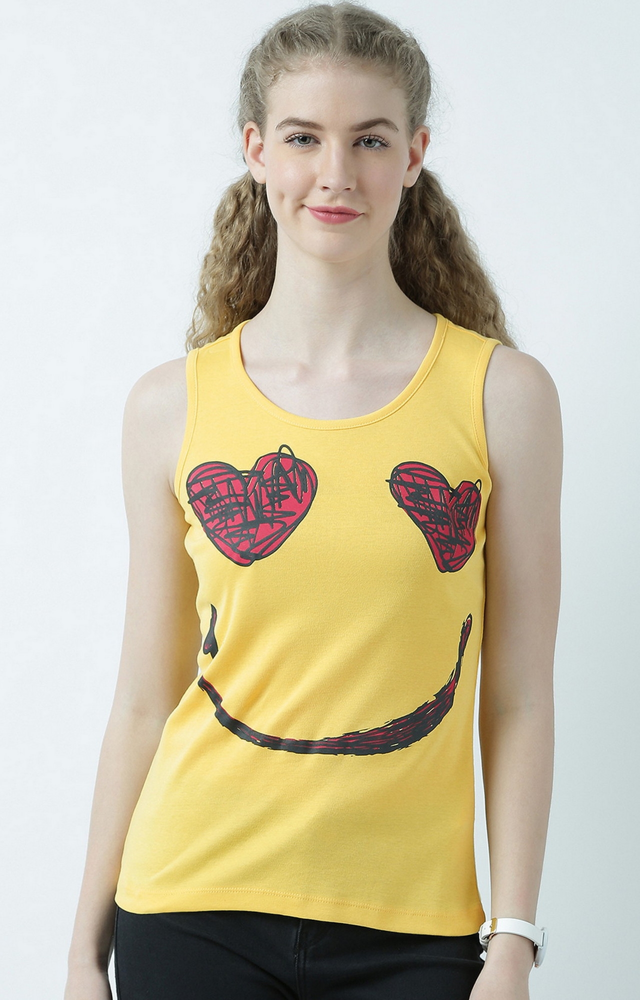 HUETRAP | In Love With My Smile Yellow Sleeveless Tank Top