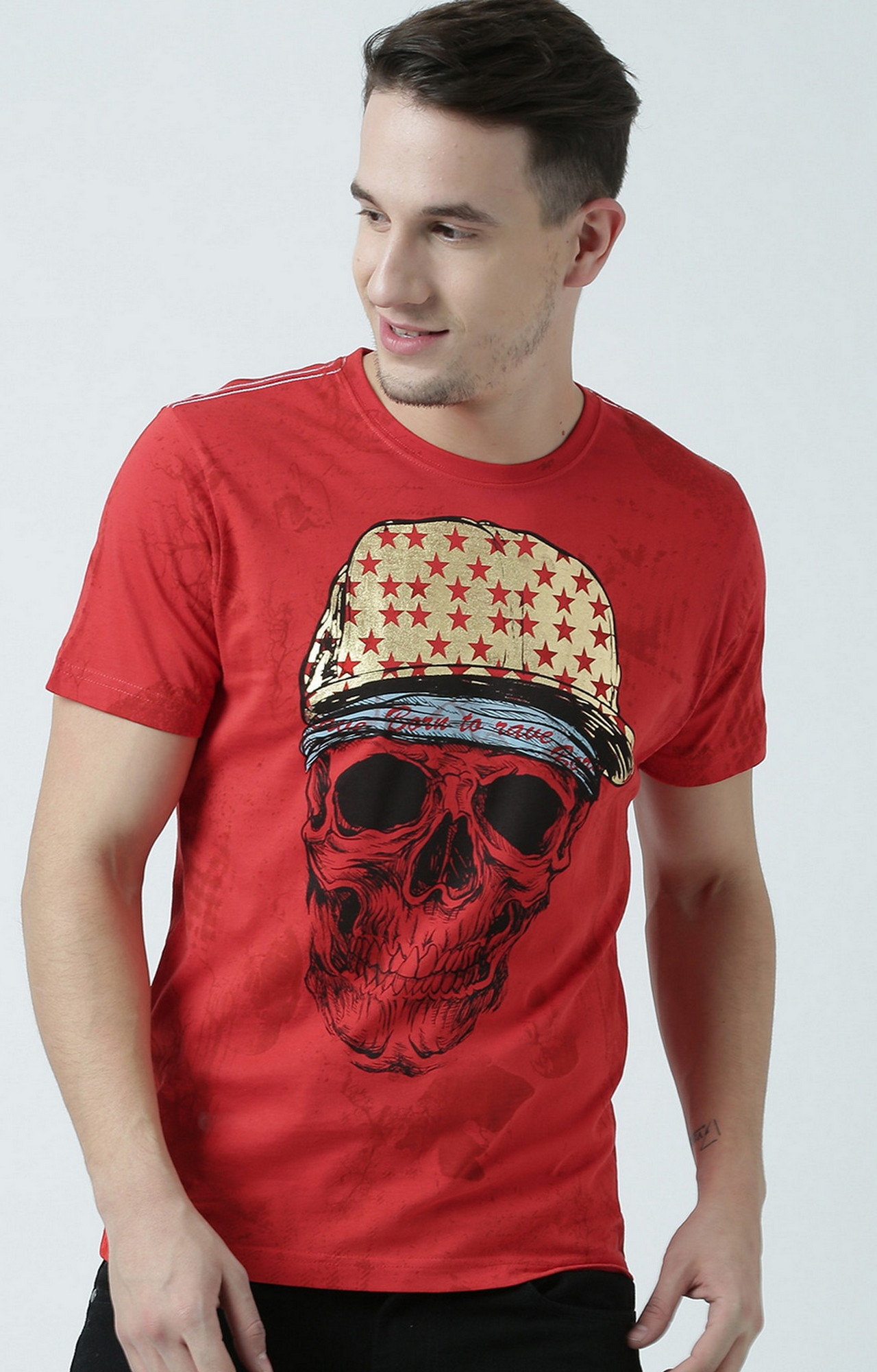 HUETRAP | Red Make Bold Choices Round Neck Graphic Print T Shirt