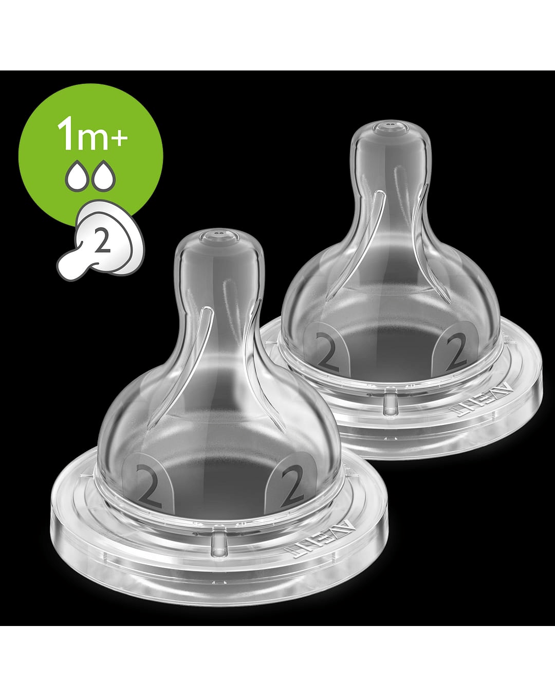 Mothercare | Avent Classic 2 Holes Silicone Teat Slow Flow - Set Of 2