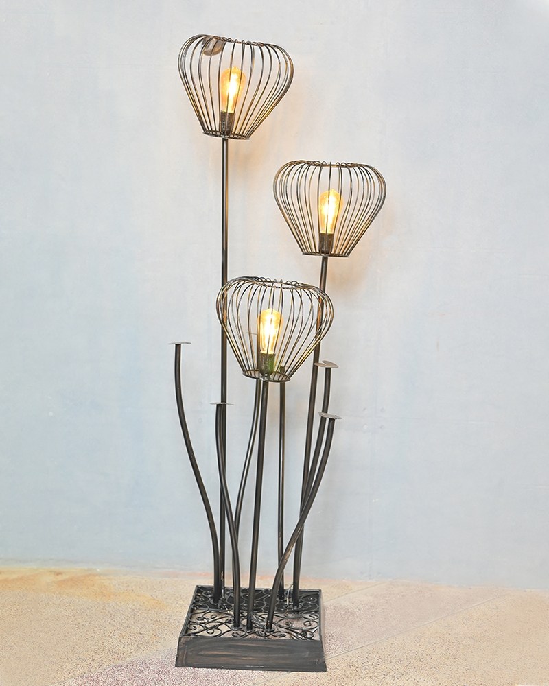 Order Happiness | Order Happiness Beautiful Black Stand Flower Floor Lamp
