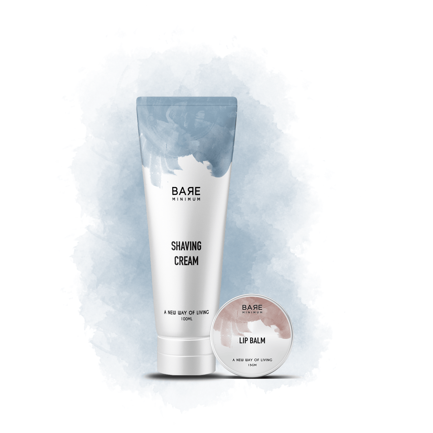 Bare Minimum | Combo of Shaving Cream + Lip Balm | With The Extracts Of Sandalwood And Holy Basil | pH-Balanced Formula | Gender-Neutral | For All Skin Types (Shaving Cream 100g + Lip Balm 15g )