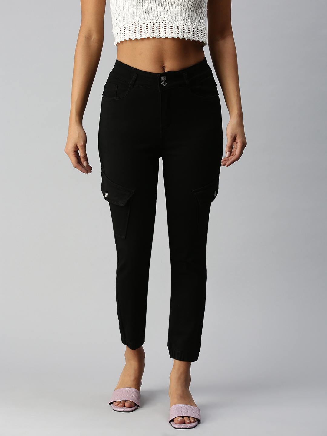 Showoff | Showoff Women's Jogger Clean Look Black Jeans